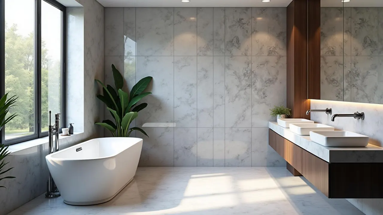 Modern luxury bathroom with refinished surfaces